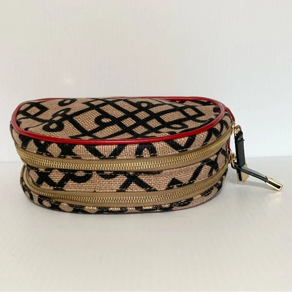 SPARTINA 449 Cosmetic Bag 1715 Lowcountry Natural Linen & Genuine Leather